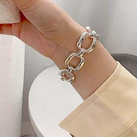 Chain Link Sterling Silver Bracelet - Picture 6 of 14